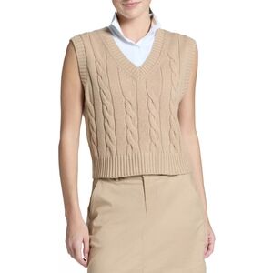 NWT Walter Hagen Women's Clubhouse Sweater Vest Size XXL (WGH11516) Tan